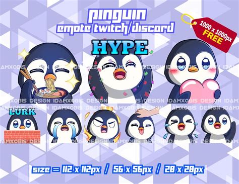 Penguin Chibi Emotes Pack Penguin Chibi Twitch Emotes Twitch Emotes