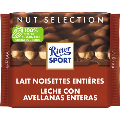 Chocolate Con Leche Y Avellanas Enteras Tableta 100 G RITTER SPORT