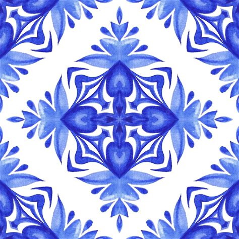 Premium Photo | Seamless pattern renaissance tiling ornament azulejo portuguese design tile blue ...