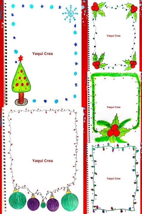 Borde o Margen Navideño para Cuadernos o Apuntes Bonitos Margenes