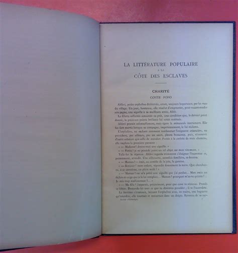 La Littérature populaire á la Cote des Esclaves by René Trautmann very