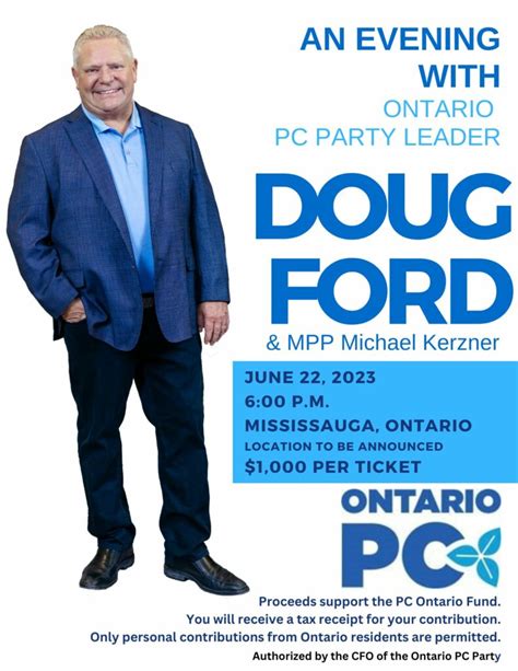 An Evening With Ontario Pc Party Leader Doug Ford And Mpp Michael Kerzner