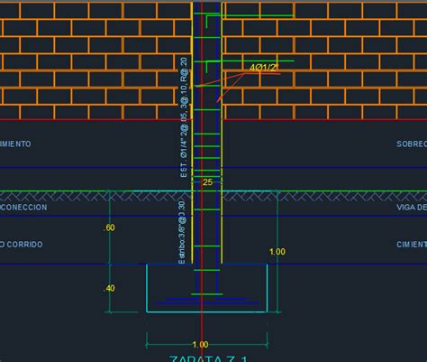 Fence Perimetric With Foundations D Dwg Design Elevation For Autocad