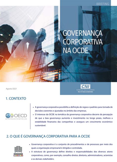 Governan A Corporativa Na Ocde Portal Da Ind Stria Cni