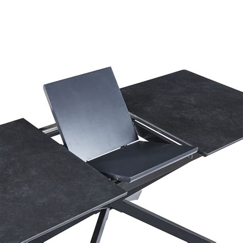 Mesa De Jantar Extens Vel De Cer Mica E Metal Preto X X