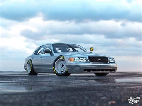 Nascar Inspired Crown Victoria Rendering Packs Blown Coyote Power