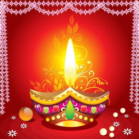 Absrtract Diwali Background With Deepak Stock Vector - Illustration of ...