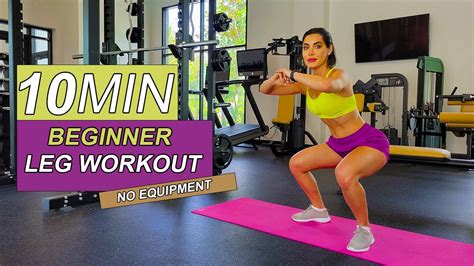 10 Min Beginner Leg Workout With Breaks Booty Thighs And Hamstrings No Equipment Youtube