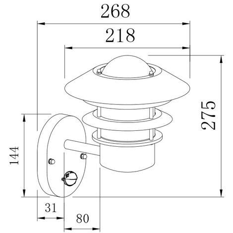 Applique Extérieure Acier Galvanisé Stage avec capteur PIR Argent