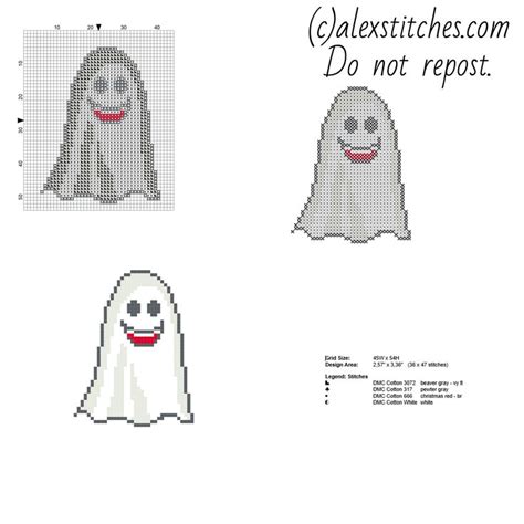 The Ghost Ghost And Ghost Face Cross Stitch Pattern