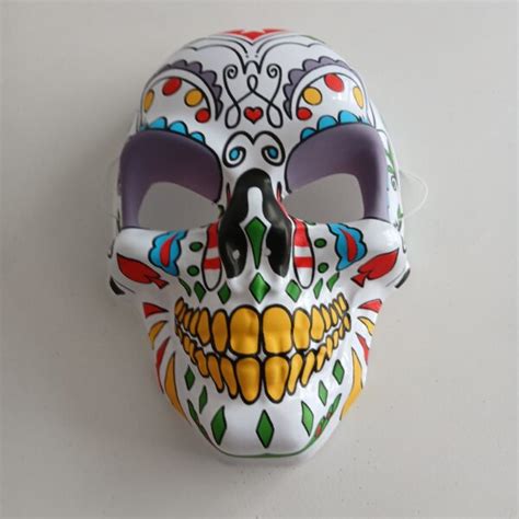 Day Of The Dead Mask Star Code 1376 Scalliwags Costume Hire