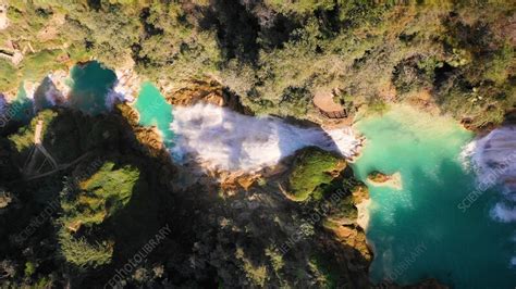 Aerial View Of El Chiflon Waterfalls Chiapas Mexico Stock Video