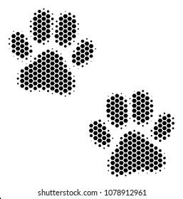 Halftone Dot Paw Footprints Icon Pictogram Stock Vector Royalty Free