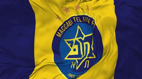 Maccabi Tel Aviv Flag Seamless Looping Background, Looped Cloth Waving ...