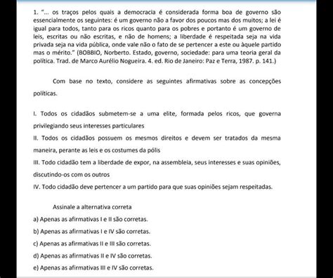 Base No Texto Considere As Afirmativas Texto Exemplo