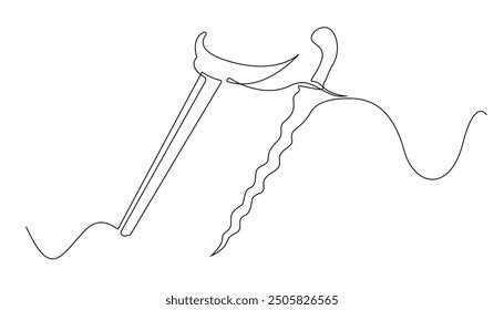 Lineart Vector Illustration Image Keris Traditional Stock Vector