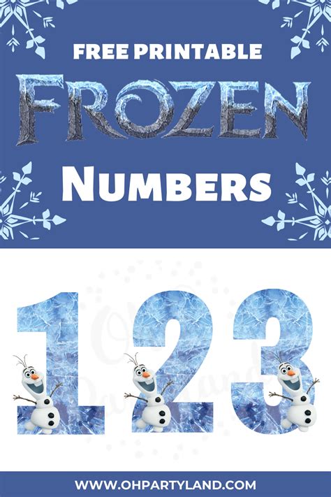 Printable Frozen Numbers In 2020 Frozen Birthday Party Printables