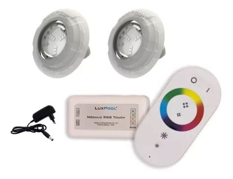 Kit Led Piscina Controle Touch 2 Leds Rgb Fonte 12v