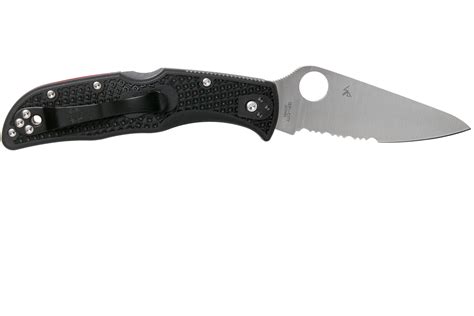 Spyderco Endela Thin Red Line C243FPSBKRD Partly Serrated Pocket Knife