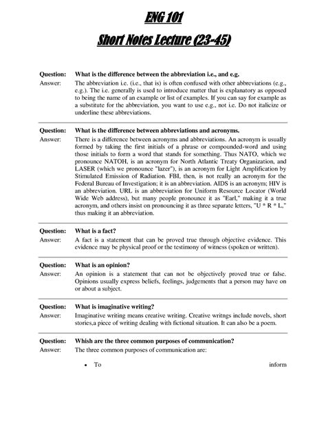 ENG101 Short Notes 2 VUAnswer ENG 101 Short Notes Lecture 23 45