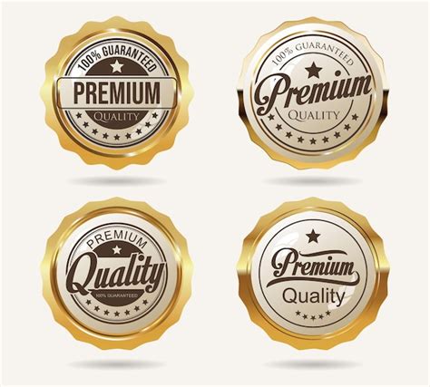 Premium Vector Premium Quality Golden Labels Retro Vintage Design