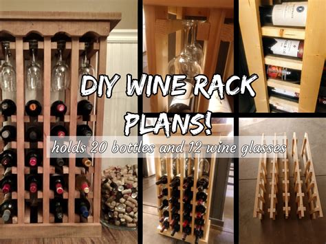 DIY Wine Rack Plans 20 Bottle 12 Wine Glass Rack | Etsy