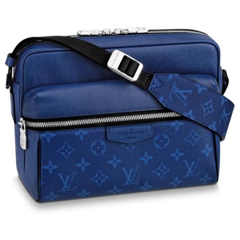 Messenger Outdoor Louis Vuitton Taigarama Blue Leather Ref 121018