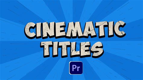 Create A CINEMATIC TITLE Reveal Adobe Premiere Pro Tutorial YouTube