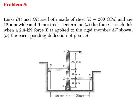 Solved Problem 5 Links BC And DE Are Both Made Of Steel E Chegg