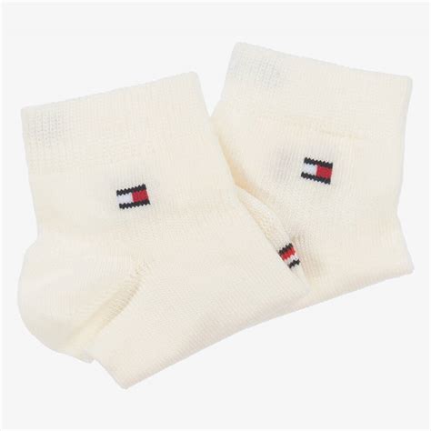 Tommy Hilfiger Ivory Cotton Ankle Socks 2 Pack Childrensalon