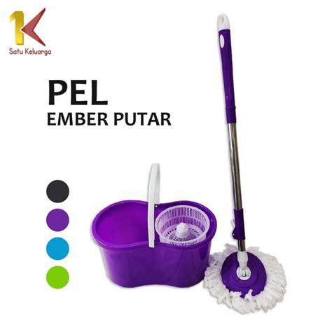 Satu Keluarga Alat Pel Lantai Dengan Ember C526 Kain Pel Spin Mop Alat