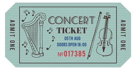 Premium Vector Concert Ticket Template Vintage Paper Pass Design