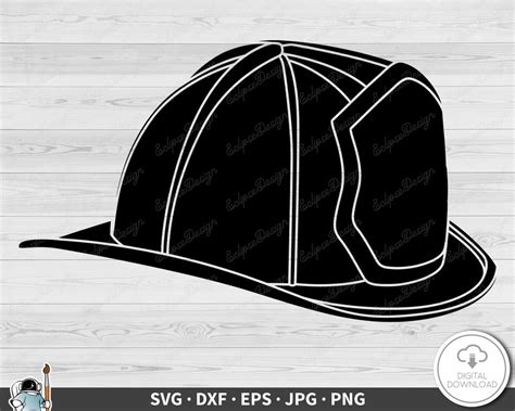 Fireman Hat Svg Clip Art Cut File Silhouette Instant Digital Download Dxf Eps Png  Etsy