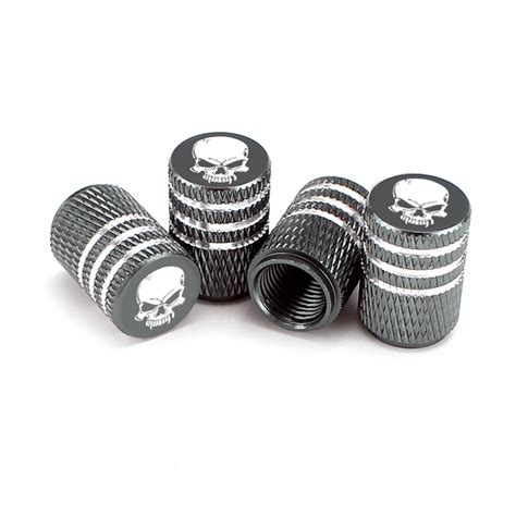 4 bouchons de valve pneu Crâne Skull