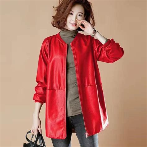 Cheap Autumn Winter New Fashion Leather Women Jacket Coat Plus Size 6xl