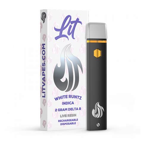 White Runtz 2 Gram Delta 8 THC Disposable Vape Lit Vapes