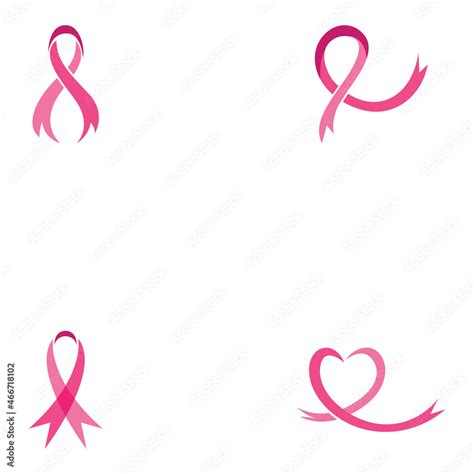 Set of Breast cancer awareness ribbon logo vector template Stock Vector ...