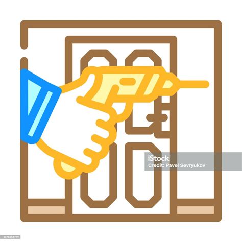 Ilustración De Reparación De Puertas Icono De Color Ilustración Vectorial Y Más Vectores Libres