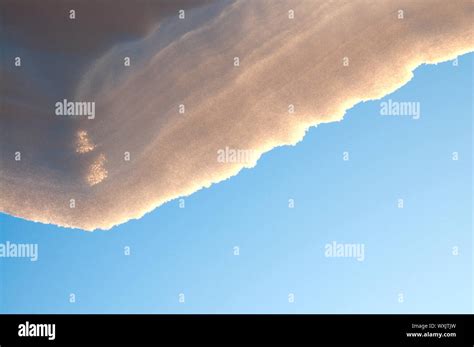 view to snow on a roof Stock Photo - Alamy