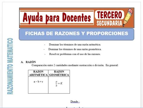 Fichas De Razones Y Proporciones Para Tercero De Secundaria Ayuda 122850 Hot Sex Picture