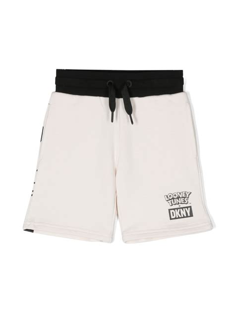 Dkny Kids X Looney Tunes Cotton Shorts In Beige Modesens