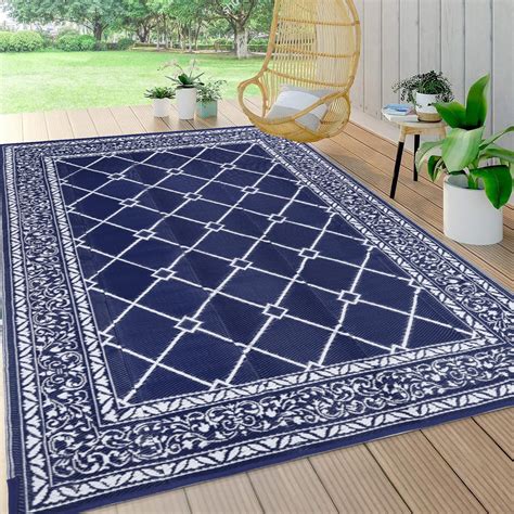 Meyjey Outdoor Rug 6x9 Reversible Waterproof Area Rug Plastic Mat