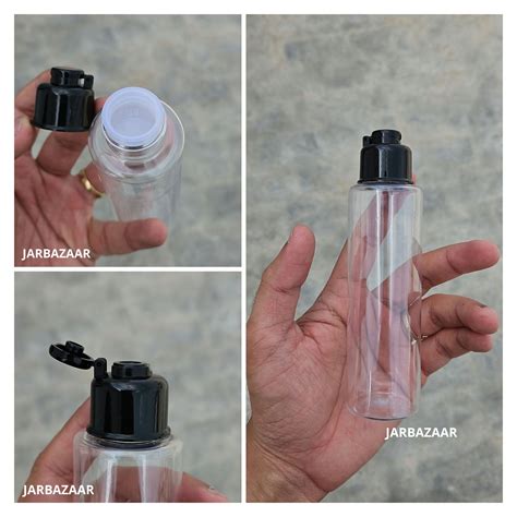 100 ML Sleek Transparent Fliptop Bottle JarBazaar