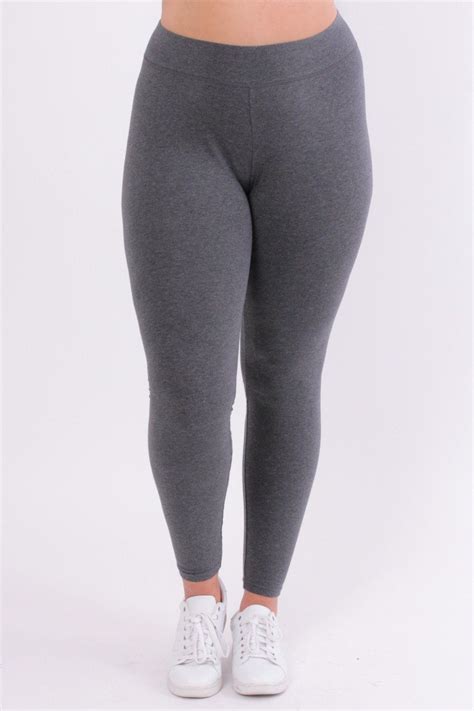 Plus Size Stretch-Knit Leggings - Charcoal – Curvy Sense | Plus size leggings, Affordable plus ...