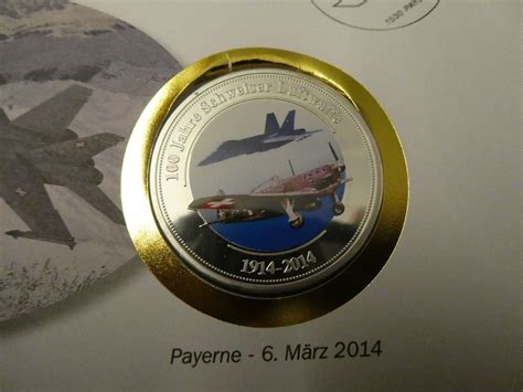 Versilberte Medaille PP 100 Jahre Schweizer Luftwaffe 2014 Kaufen