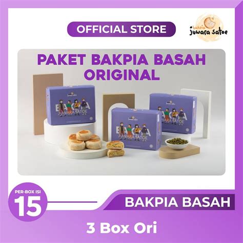 Jual Box Paket Bakpia Basah Kacang Hijau Bakpia Juwara Satoe