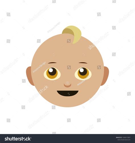 Baby Face Emoji Flat Design Vector Stock Vector (Royalty Free) 1260517897