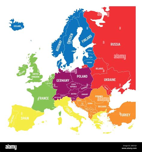 Sechs Geographische Regionen Europas S D S Dost West Zentral Ost