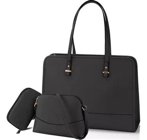 Set De Tote Bolsa Para Laptop 3pcs De Cuero Real Para Mujer Mercadolibre