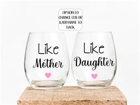 Like Mother Like Daughter Wine Glass T Set Mothers Day Etsy